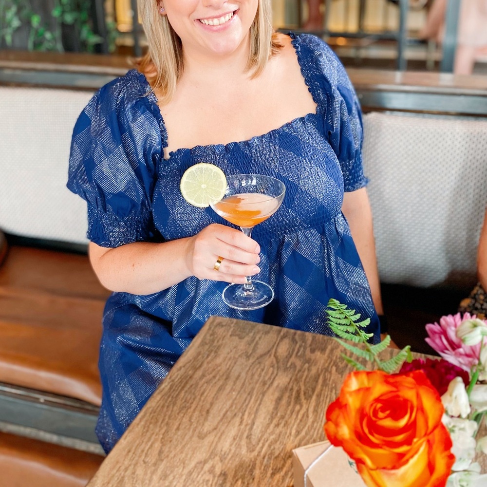 The Athena Nap Dress - Hill House - Navy Glitter Check - Navy Glitter Check / L - Picture 4 of 9